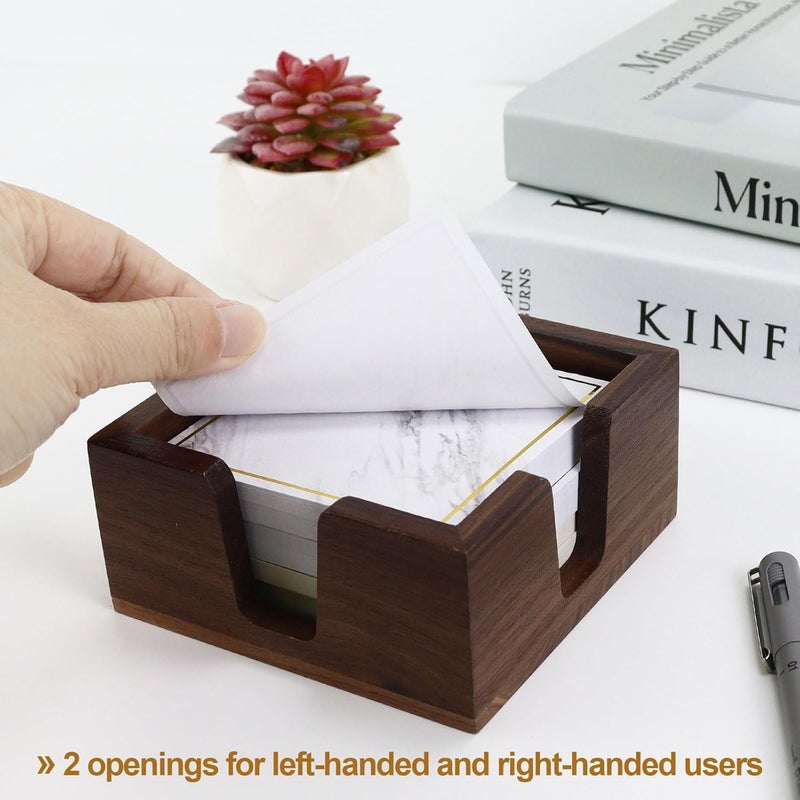 MultiBey Wooden Double Opening Sticky Note Holder, Black Walnut Self-Sticky Note Pads Holder, Wood Post it Note Dispenser Sticky Memo Holder Paper Dispenser Desk Accessory for Office Home - Image 5